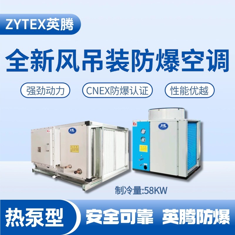 熱泵型58kW 全新風(fēng)吊裝式空調(diào)機(jī)組 發(fā)電廠變電站使用